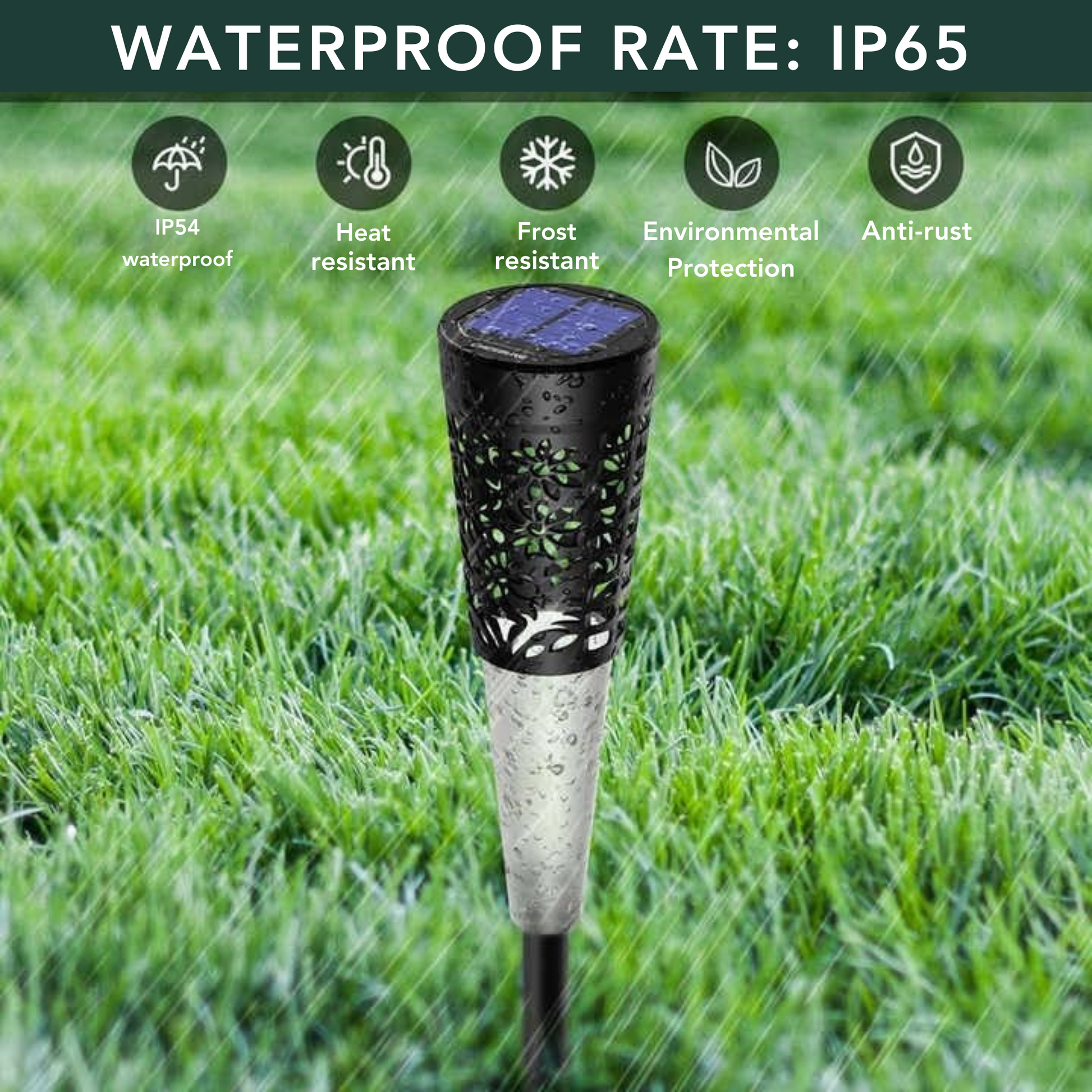 UBliss Solar Garden Lights – LED Outdoor Pathway Lighting | IP65 Waterproof, Auto On/Off, Warm White Glow, for Garden, Patio, Yard, Lawn