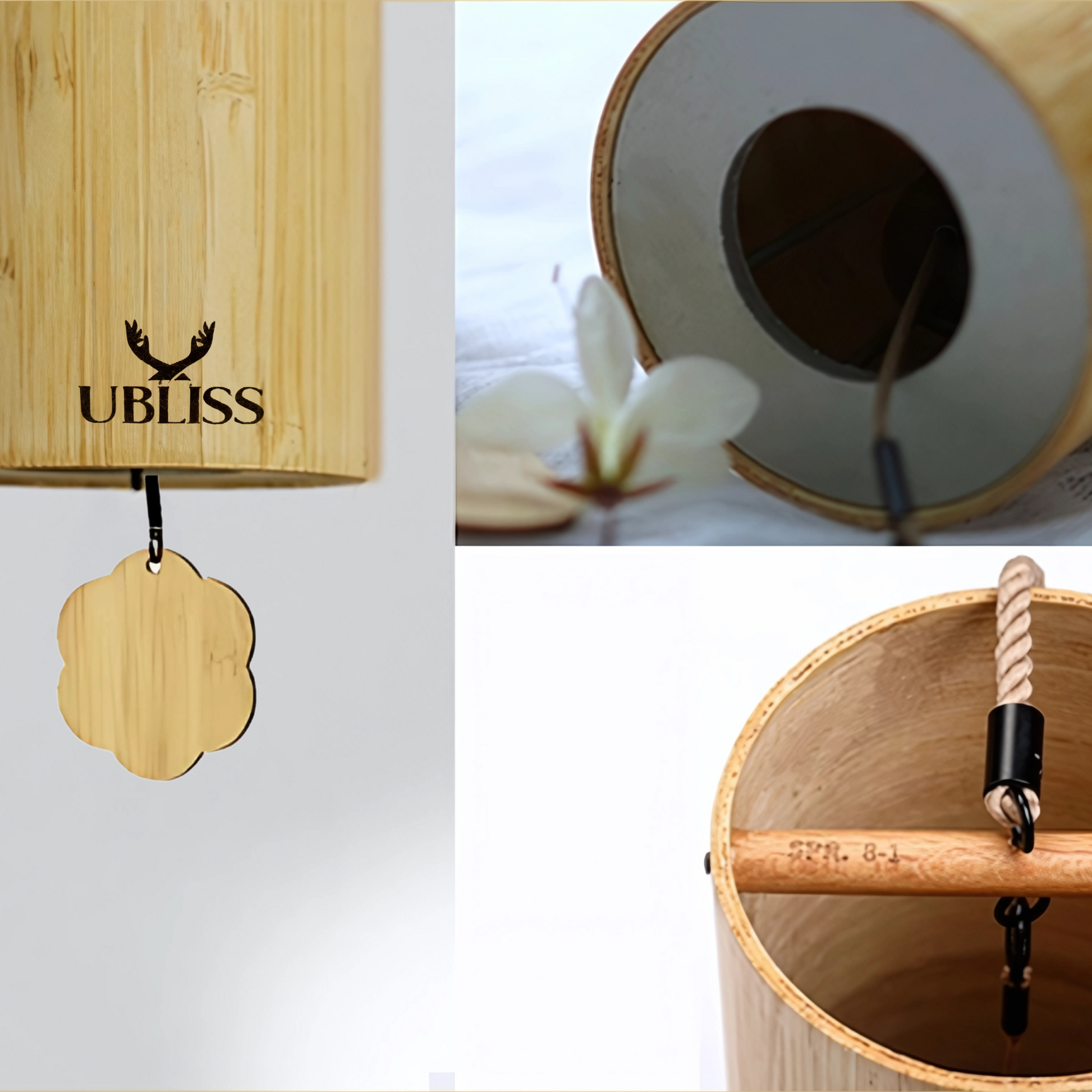 UBliss Bamboo Wind Chime Combo Pack Of 2 (Winter + Summer) – Handcrafted Natural Chimes with Relaxing Sound, Perfect for Garden, Balcony, Meditation & Outdoor Home Decor
