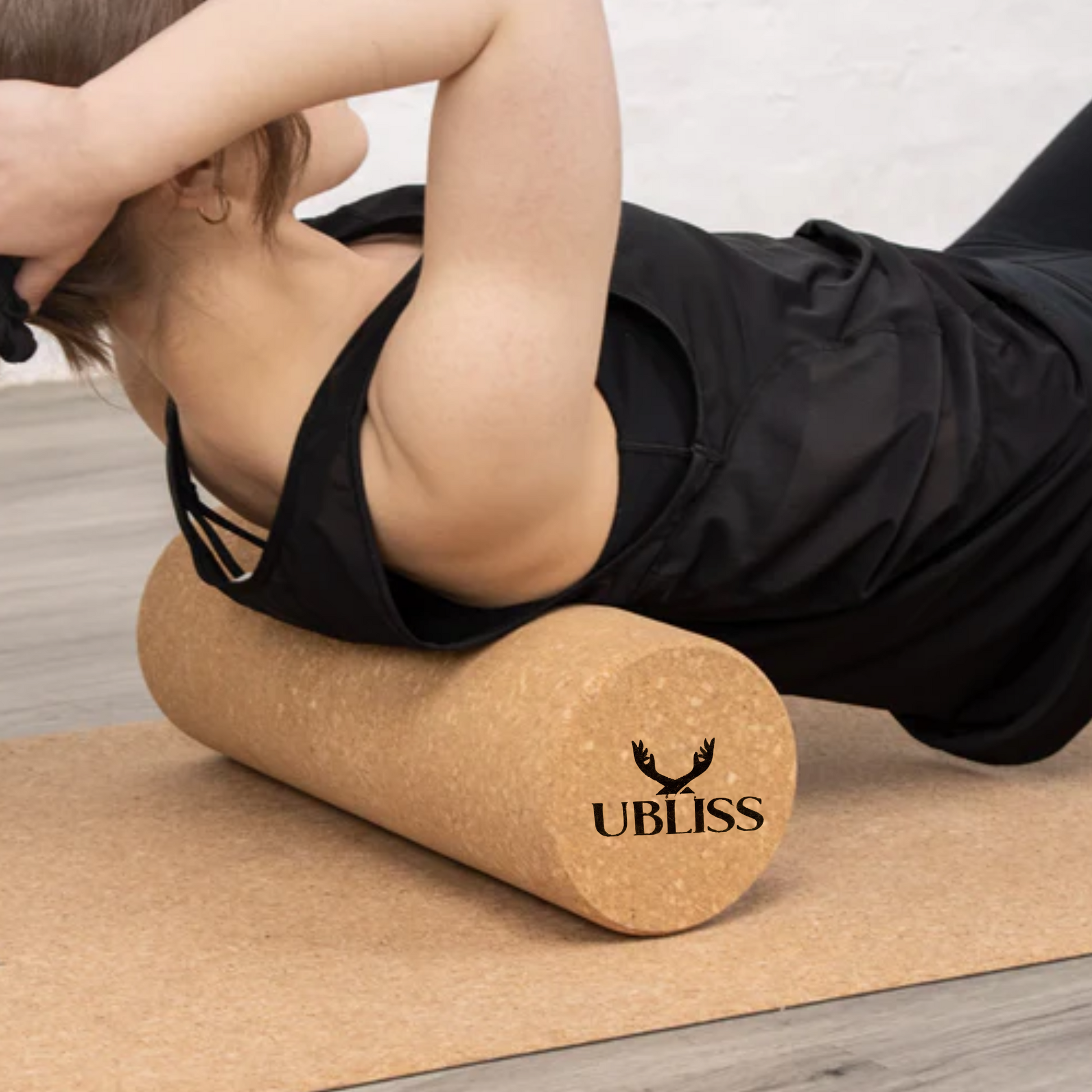UBliss (Coming Soon) Natural Cork Yoga Roller – Eco-Friendly Massage & Stretching Tool for Muscle Recovery, Balance, and Flexibility – Ideal for Yoga, Pilates, and Fitness