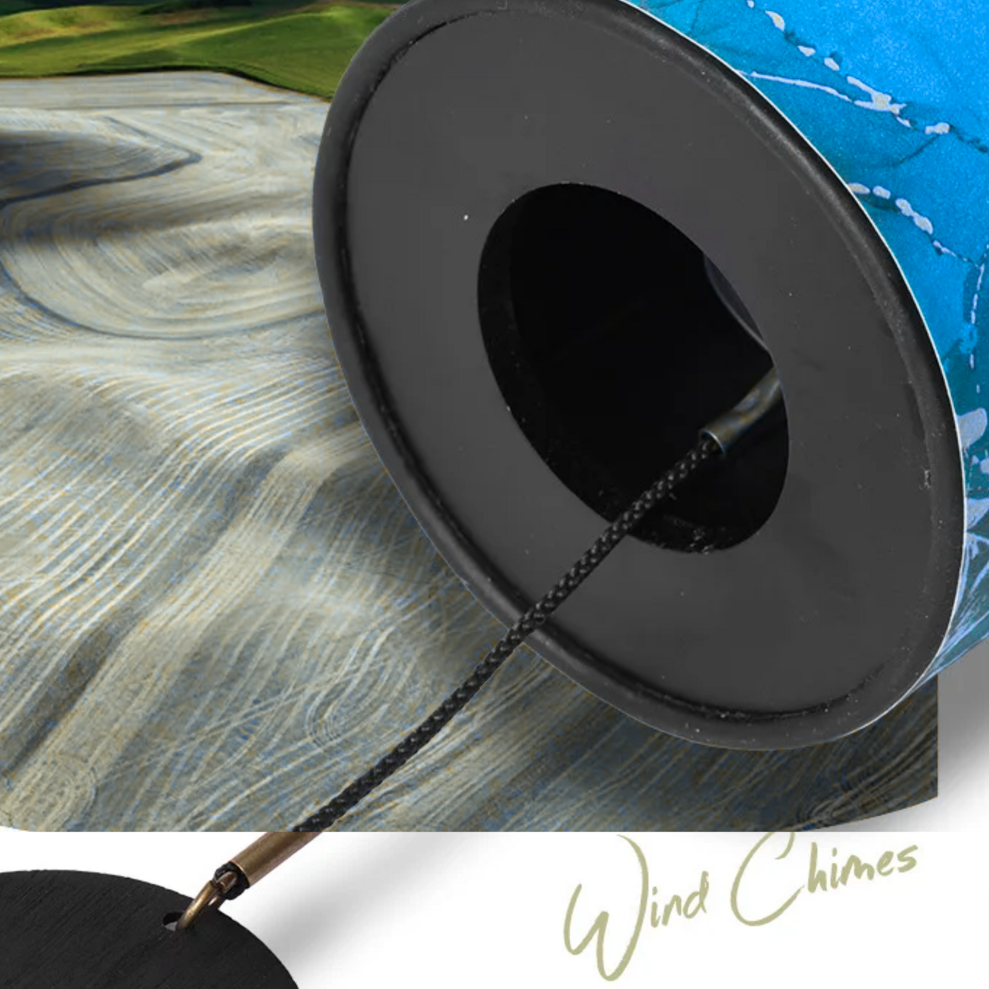 UBliss Blue (Specialty Paper) 9-Note Meditation Wind Chime – Tuned Octagon Bars in G Major, Soothing Energy Series for Yoga, Relaxation, Sound Healing & Outdoor Decor