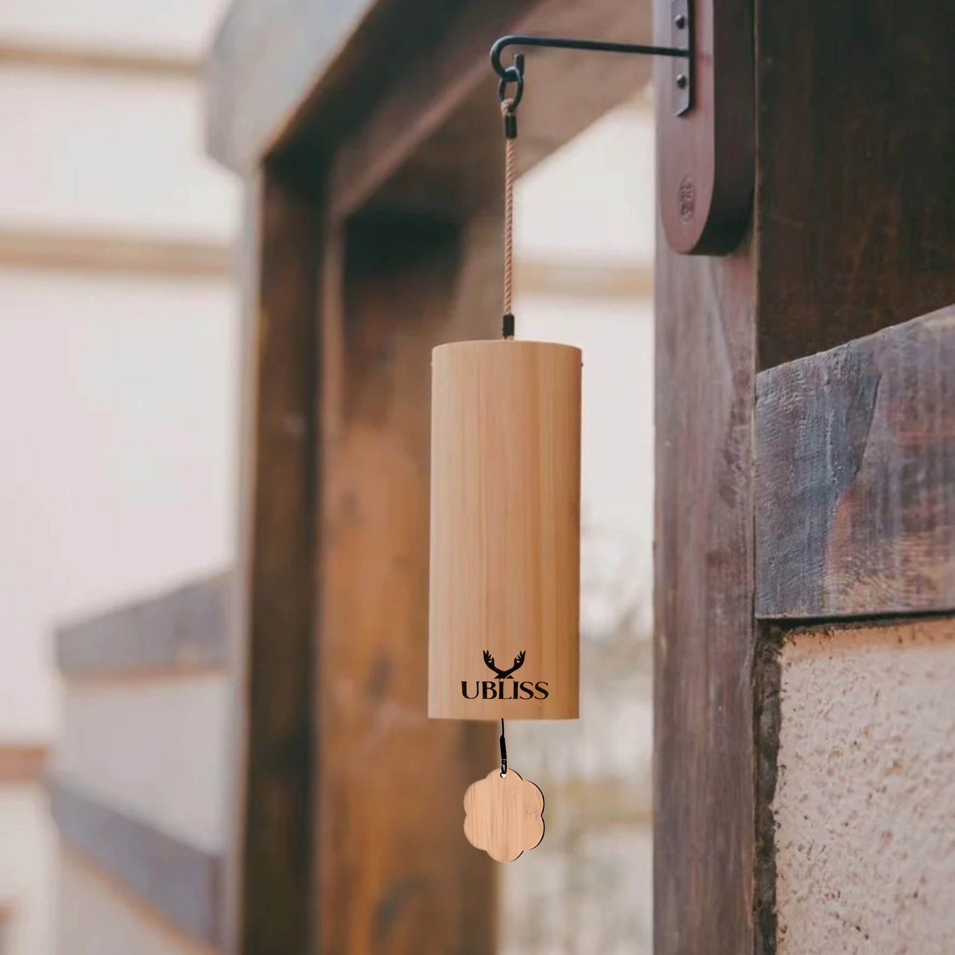 UBliss Bamboo Wind Chime (Winter) – Handcrafted Natural Chimes with Relaxing Sound, Perfect for Garden, Balcony, Meditation & Outdoor Home Decor