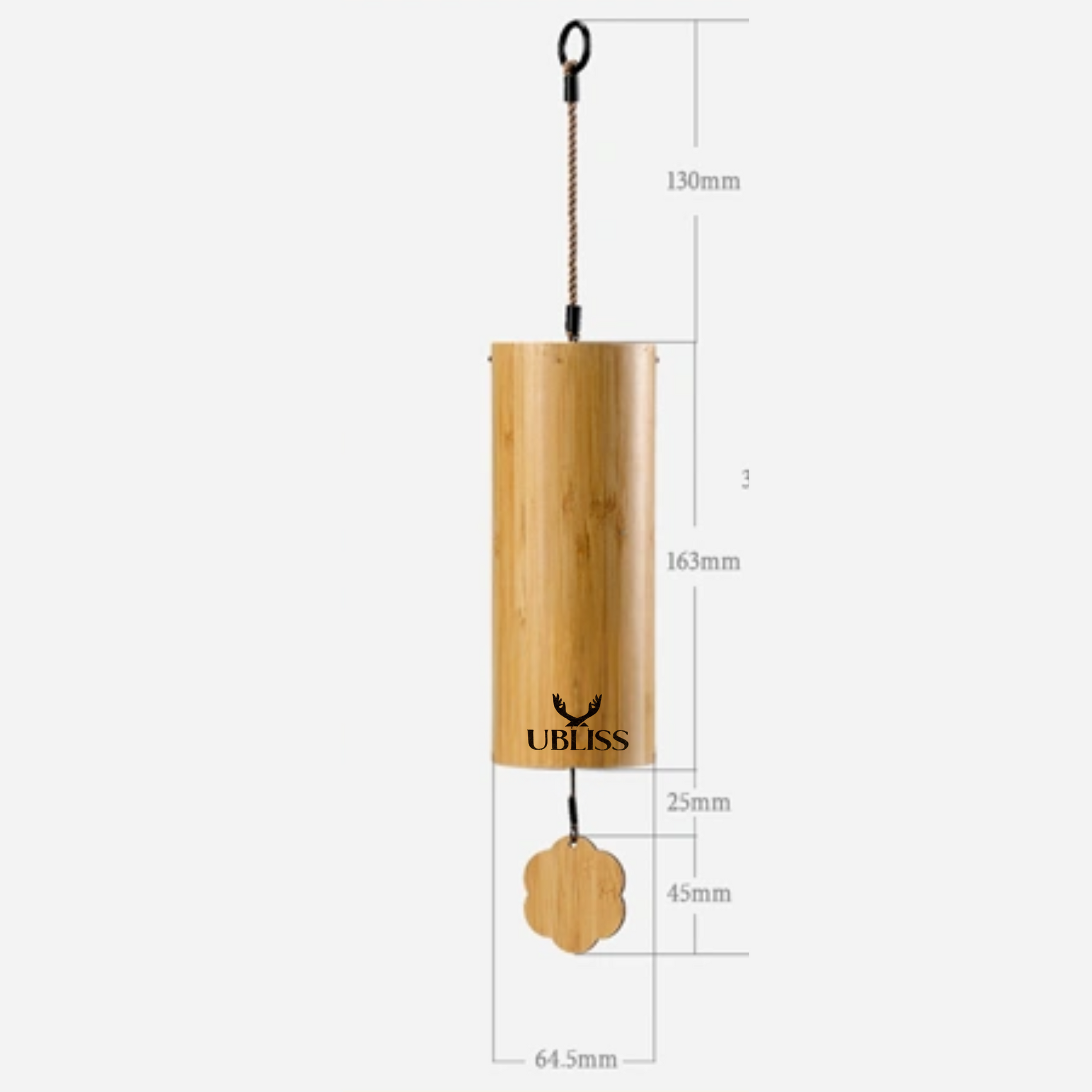 UBliss Bamboo Wind Chime (Winter) – Handcrafted Natural Chimes with Relaxing Sound, Perfect for Garden, Balcony, Meditation & Outdoor Home Decor