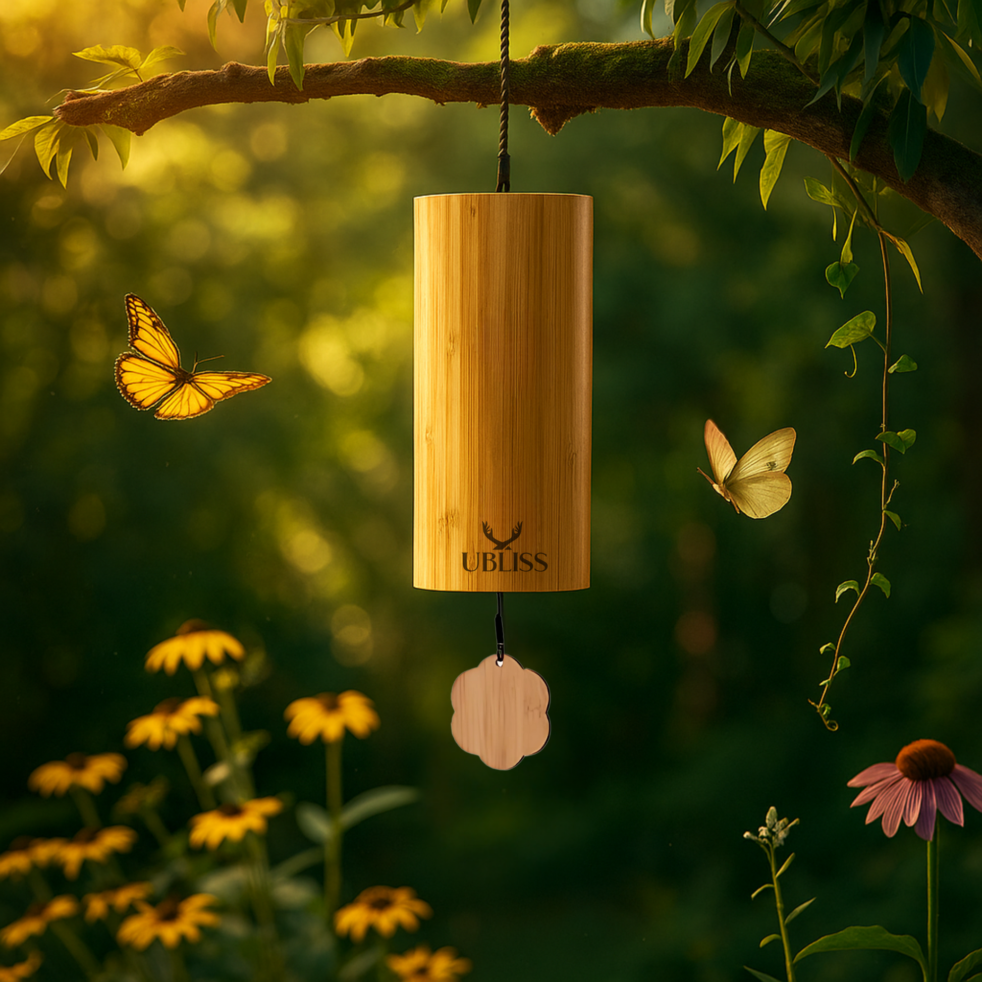 UBliss Bamboo Wind Chime (Summer) – Natural Soothing Tones for Garden, Balcony & Meditation