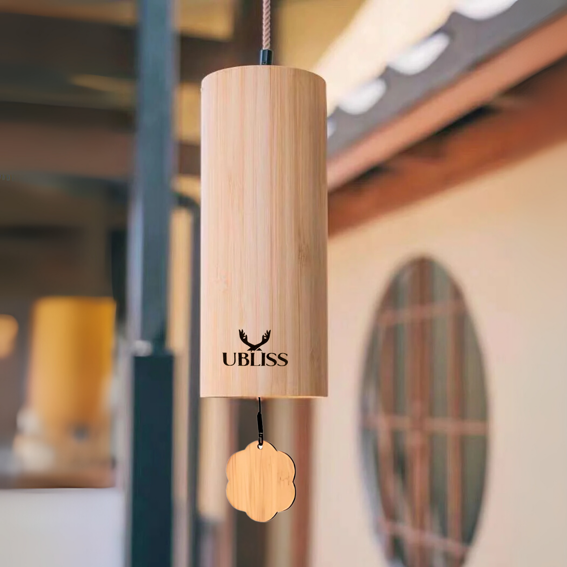 UBliss Bamboo Wind Chime (Winter) – Handcrafted Natural Chimes with Relaxing Sound, Perfect for Garden, Balcony, Meditation & Outdoor Home Decor
