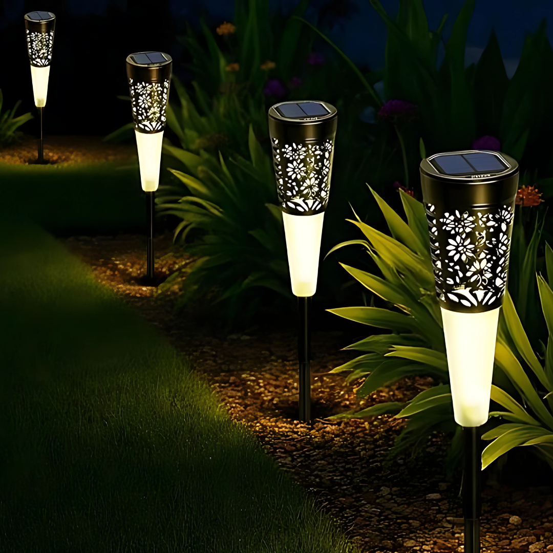 UBliss Solar Garden Lights – LED Outdoor Pathway Lighting | IP65 Waterproof, Auto On/Off, Warm White Glow, for Garden, Patio, Yard, Lawn