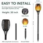 UBliss Solar Flame Lights – 96 LEDs per Light, Real Flickering Flame Effect, Solar Powered & Rechargeable, IP65 Waterproof Outdoor Lights