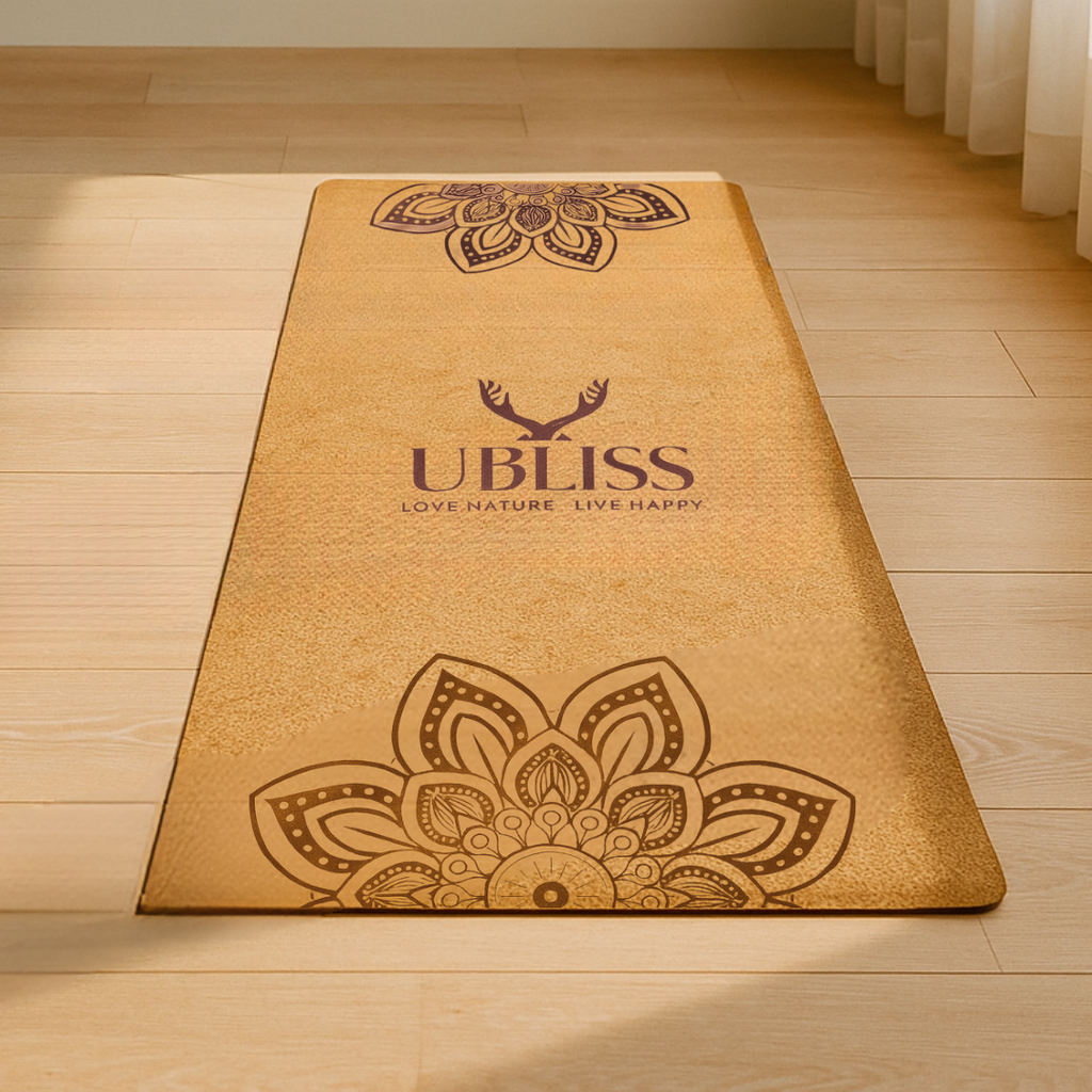 UBliss Ultimate Cork Yoga Combo Set – Extra-Wide Mat, 2 Yoga Blocks, Roller, 2 Massage Balls & Peanut Ball for Full-Body Support & Recovery