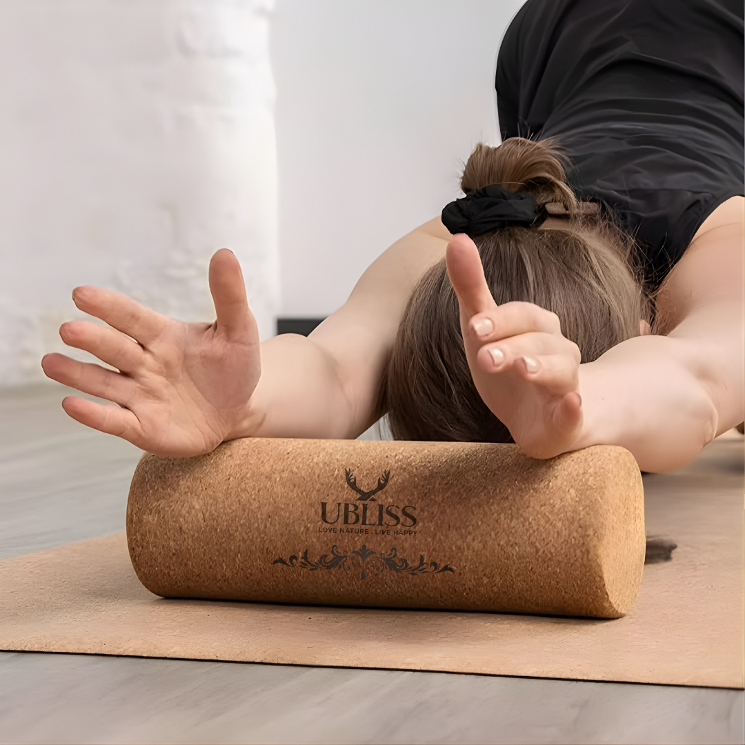 UBliss Natural Cork Yoga Roller – Eco-Friendly Massage & Stretching Tool for Muscle Recovery, Balance, and Flexibility – Ideal for Yoga, Pilates
