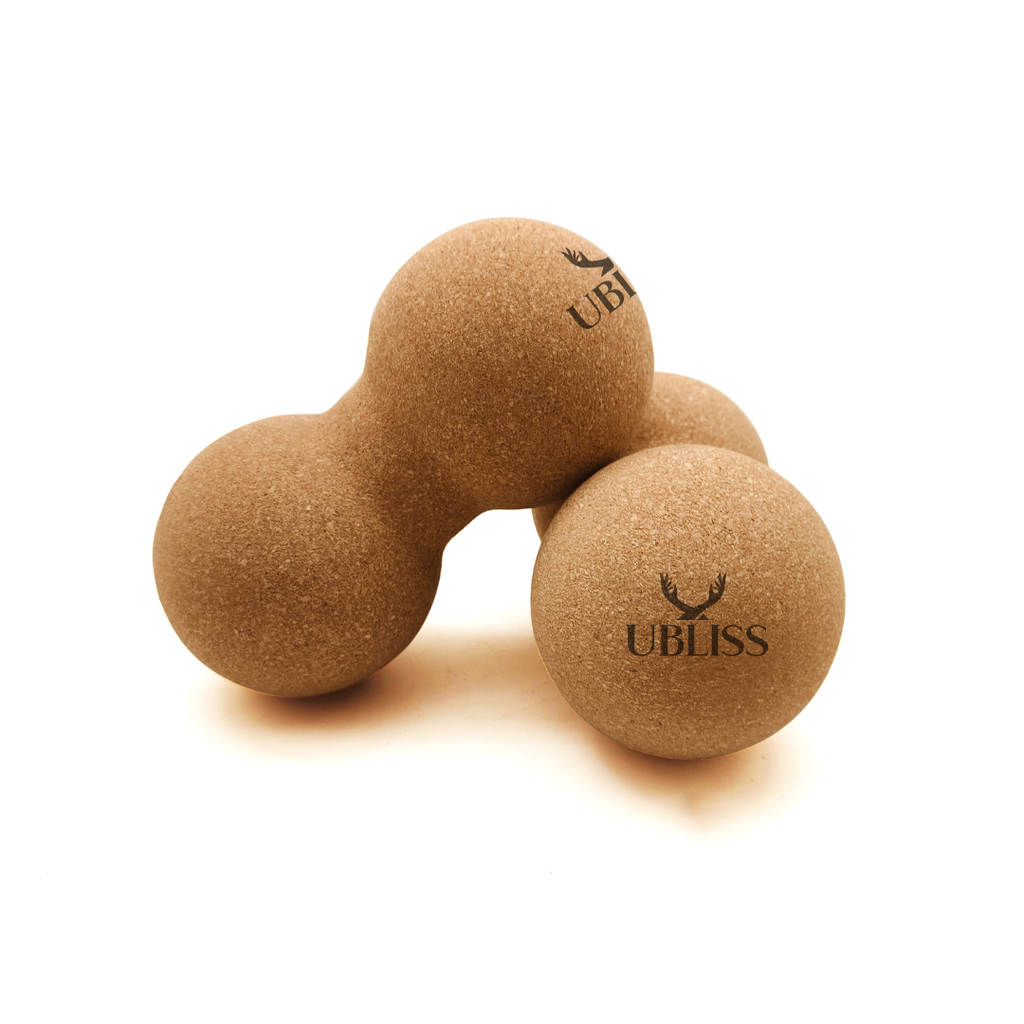 UBliss Natural Cork Peanut Massager Ball – Deep Tissue Pressure, Spine Alignment Support & Full-Body Muscle Recovery Tool