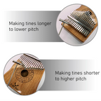 UBliss Kalimba Combo 17 & 21 Key Mahogany Wood Thumb Piano  | Soft Melodic Tone | Portable Musical Instrument for Relaxation, Meditation & Beginners.