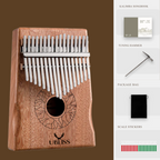 UBliss Kalimba Combo 17 & 21 Key Mahogany Wood Thumb Piano  | Soft Melodic Tone | Portable Musical Instrument for Relaxation, Meditation & Beginners.