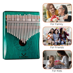 UBliss Kalimba 21 Key Mahogany Wood Thumb Piano | Blue | Soft Melodic Tone | Portable Musical Instrument for Relaxation, Meditation & Beginners.