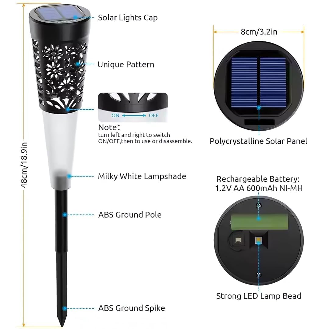 UBliss Solar Garden Lights – LED Outdoor Pathway Lighting | IP65 Waterproof, Auto On/Off, Warm White Glow, for Garden, Patio, Yard, Lawn
