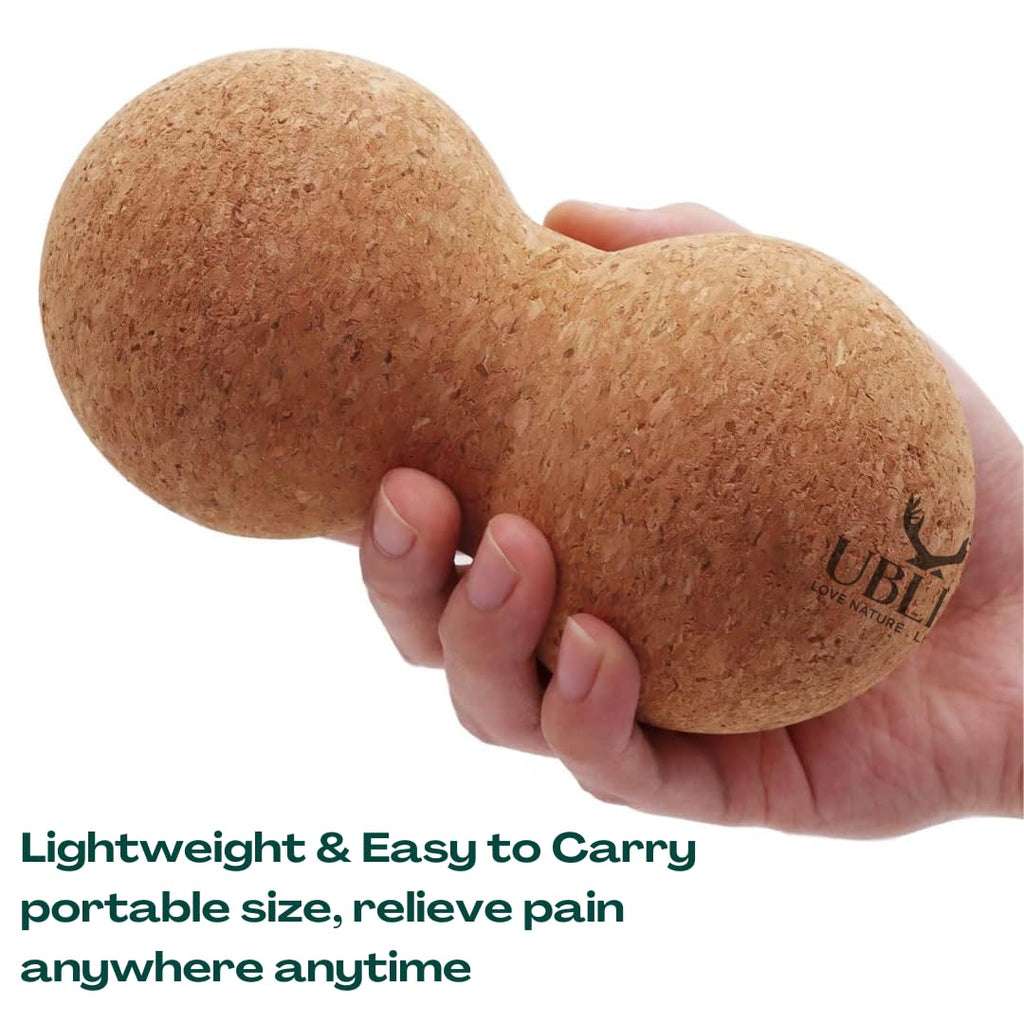 UBliss Premium Cork Set – 2 Blocks | 2 Massage Balls | 1 Peanut Massager Ball | Natural, Non-Slip & Eco-Friendly Yoga & Mobility Kit