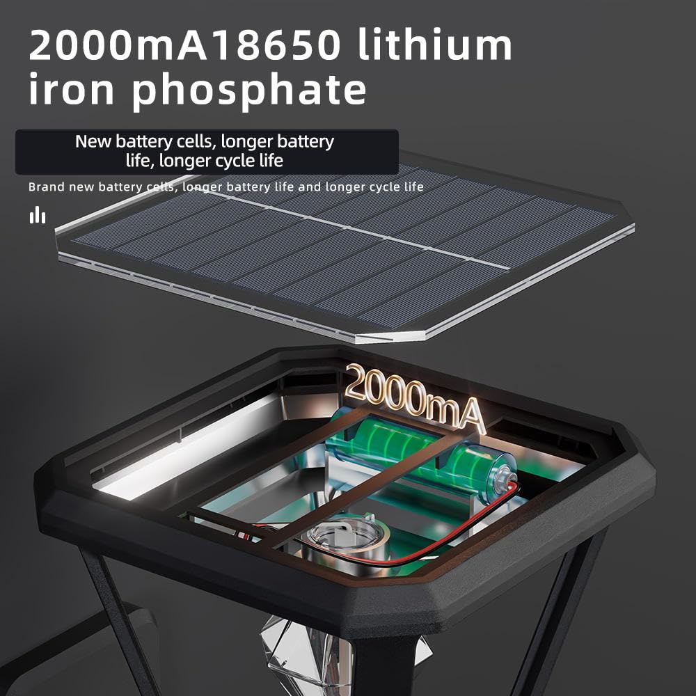 UBliss Diamond Cube Solar Powered Outdoor Gate Light | Decorative | LED Warm White | Waterproof Garden, Fence & Pillar Lamp