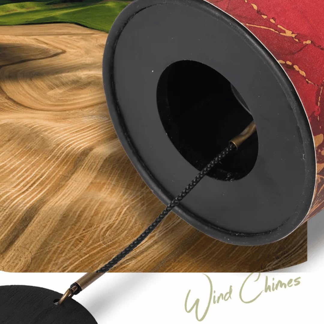 UBliss 9 Note Red & Blue Energy Series + 8 Note Octagonal Aluminum Wind Chimes combo – Single Swing Relaxing Chime for Yoga