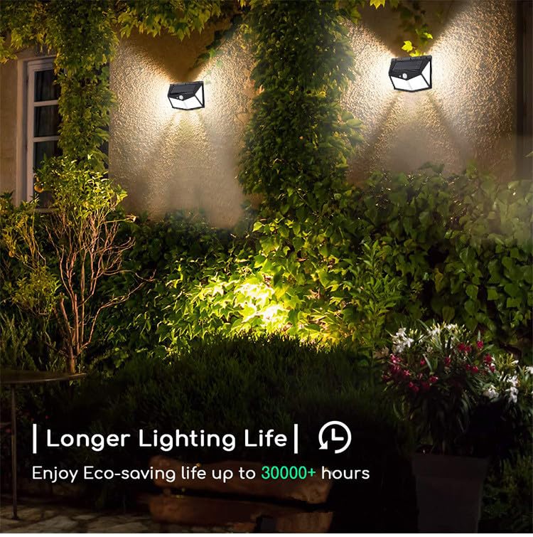 UBliss Solar Interaction Wall Lamp, Motion Sensor Outdoor Light, 100 LED Waterproof Solar Wall Light for Garden, Gate, Balcony, Pathway & Home Security
