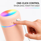 Portable Humidifier with RGB Light | USB C Powered 300ml