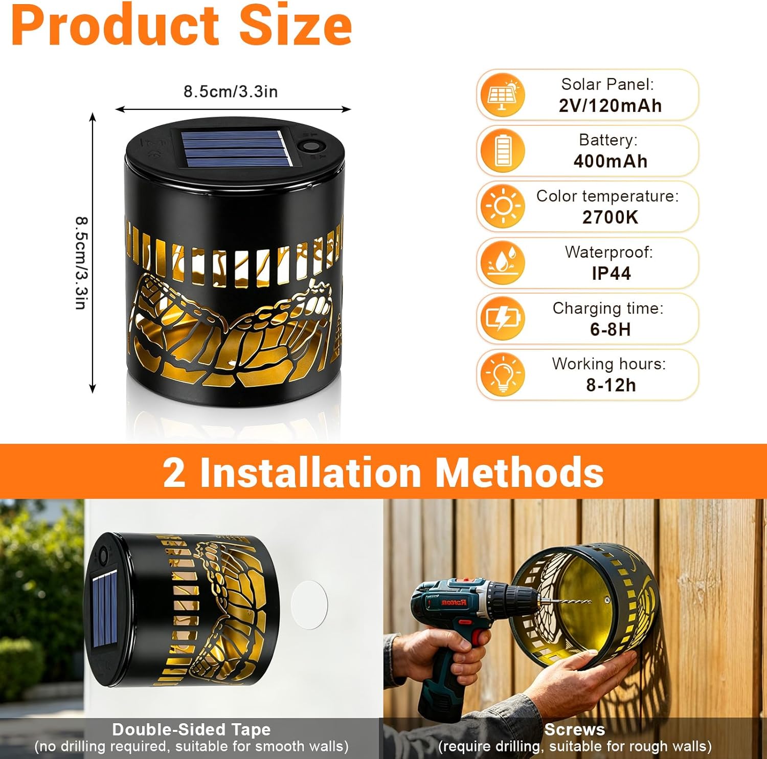 UBliss Solar Butterfly Shadow Garden Wall Light