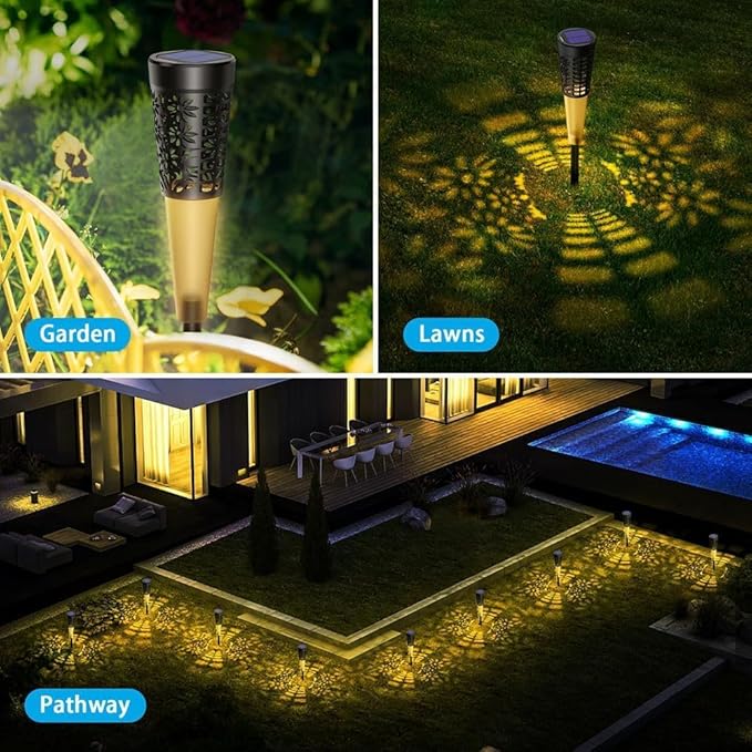 UBliss Solar Garden Lights – LED Outdoor Pathway Lighting | IP65 Waterproof, Auto On/Off, Warm White Glow, for Garden, Patio, Yard, Lawn