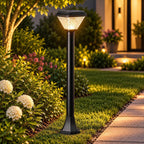 UBliss Solar LED Bollard Gate Lamp | Multi-Color & Warm White Pillar Lamp | Weatherproof for Outdoor,Garden & Entrance Light