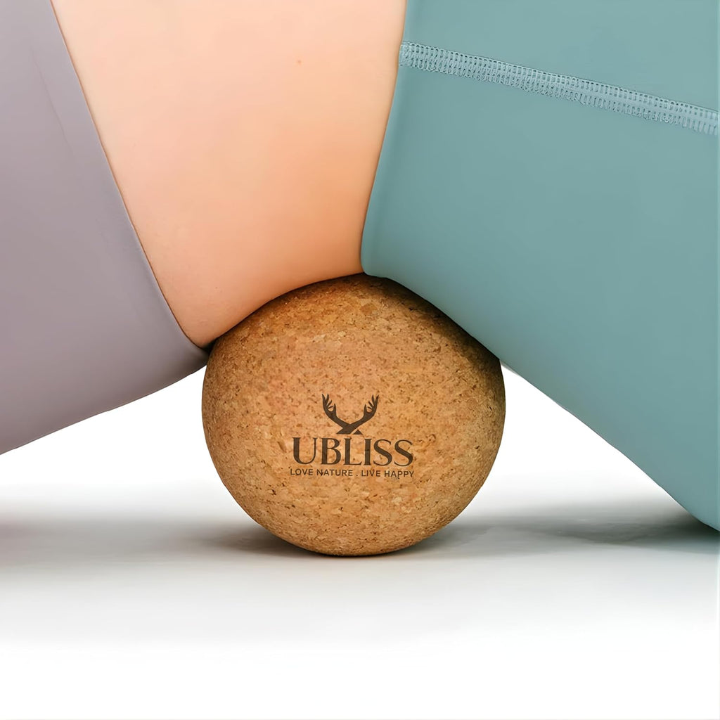 UBliss Natural Cork Peanut Massager Ball – Deep Tissue Pressure, Spine Alignment Support & Full-Body Muscle Recovery Tool