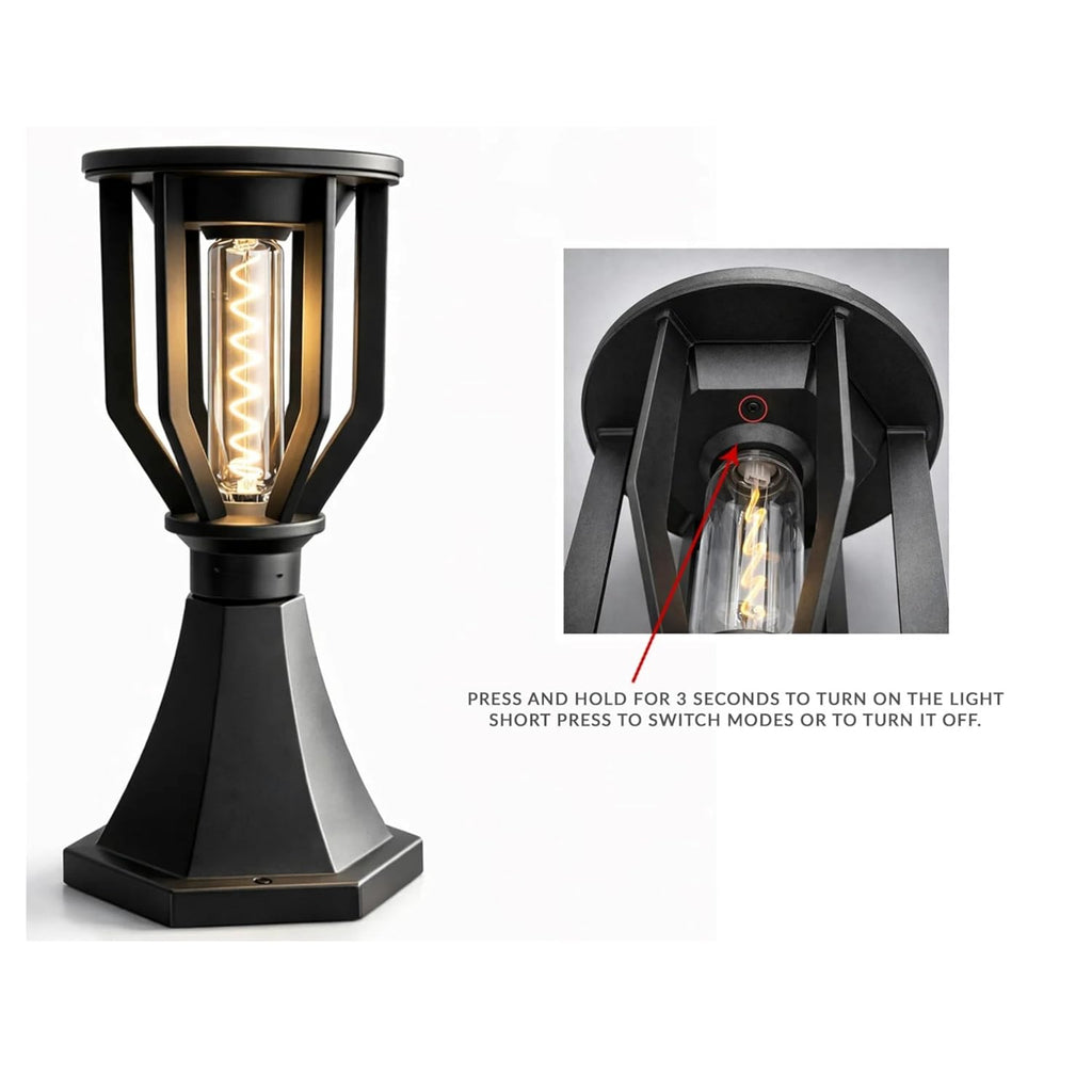 UBliss Spiral Solar Powered Outdoor Gate Light | Decorative | LED Warm White | Waterproof Garden, Fence & Pillar Lamp