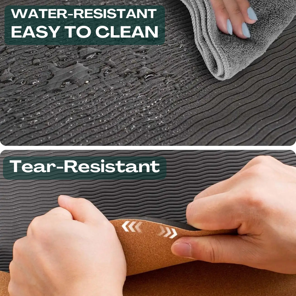 UBliss Premium Cork Yoga Mat Extra-Wide  (66 cm) – Natural, Eco-Friendly, Sweat-Activated Grip for Enhanced Comfort & Stability