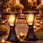 UBliss Diamond Cube Solar LED Garden Light | Outdoor Waterproof Decorative Pathway Lamp for Gate, Pillar, Lawn, Balcony & Garden | Warm White Solar Powered Light
