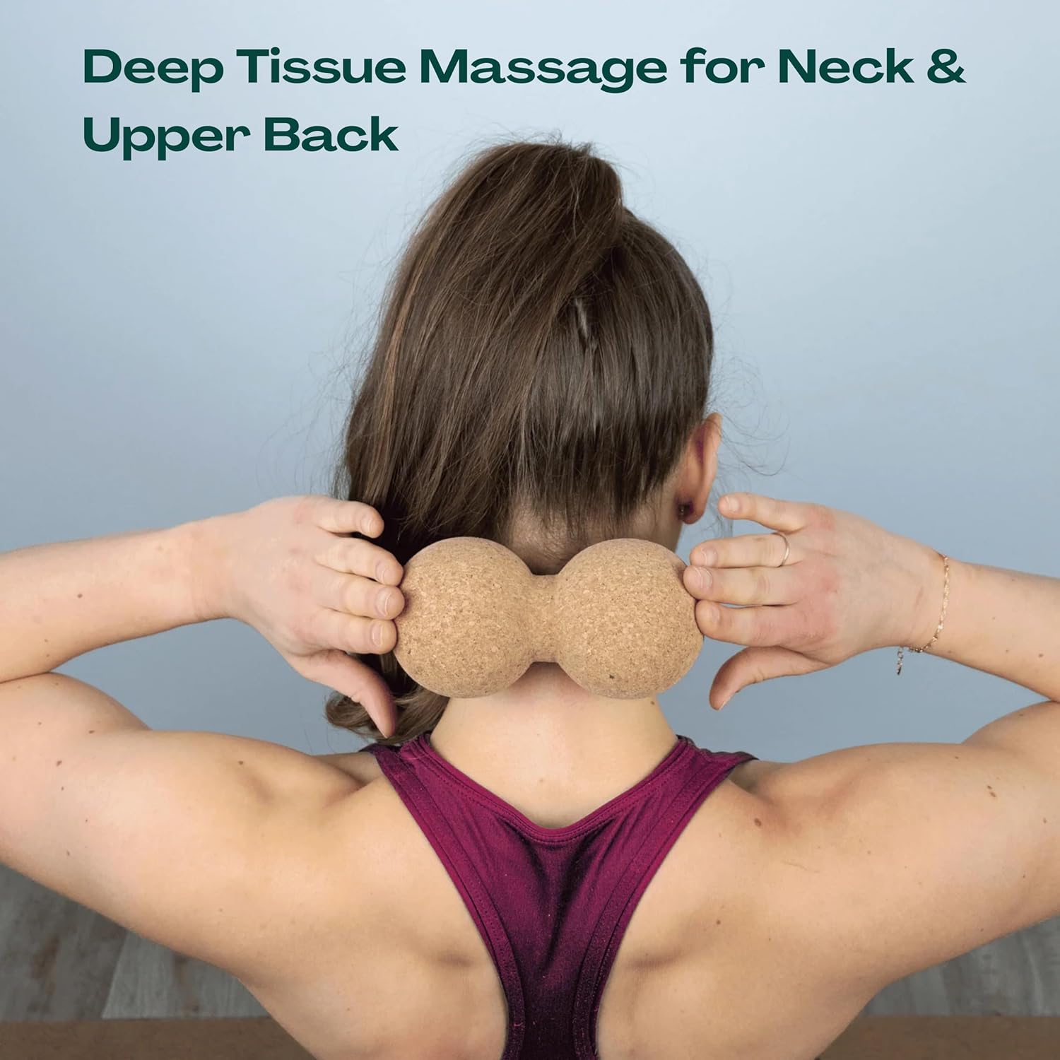 UBliss Natural Cork Peanut Massager Ball – Deep Tissue Pressure, Spine Alignment Support & Full-Body Muscle Recovery Tool