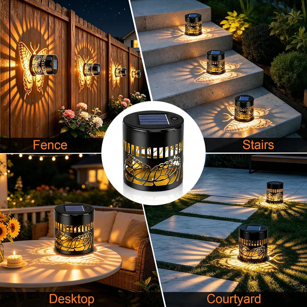 UBliss Solar Butterfly Shadow Garden Wall Light