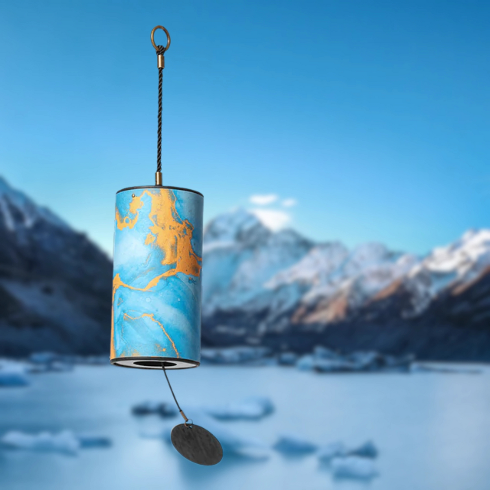 UBliss Blue (Specialty Paper) 9-Note Meditation Wind Chime – Tuned Octagon Bars in G Major, Soothing Energy Series for Yoga, Relaxation, Sound Healing & Outdoor Decor