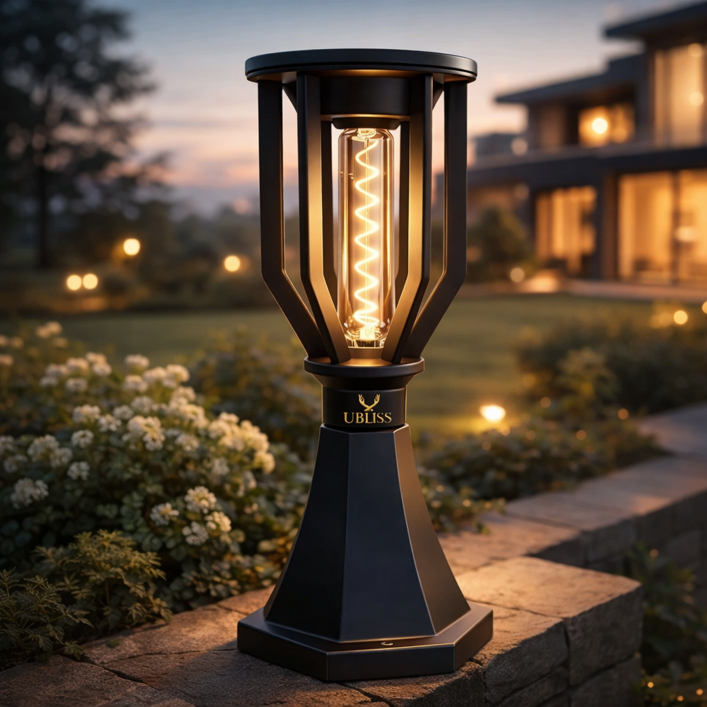 UBliss Solar Spiral Gate Light | Outdoor Decorative Hanging & Pillar Lamp | Waterproof Garden & Balcony Light | Warm White LED | Auto Dusk to Dawn | for Gate, Lawn, Patio & Pathway