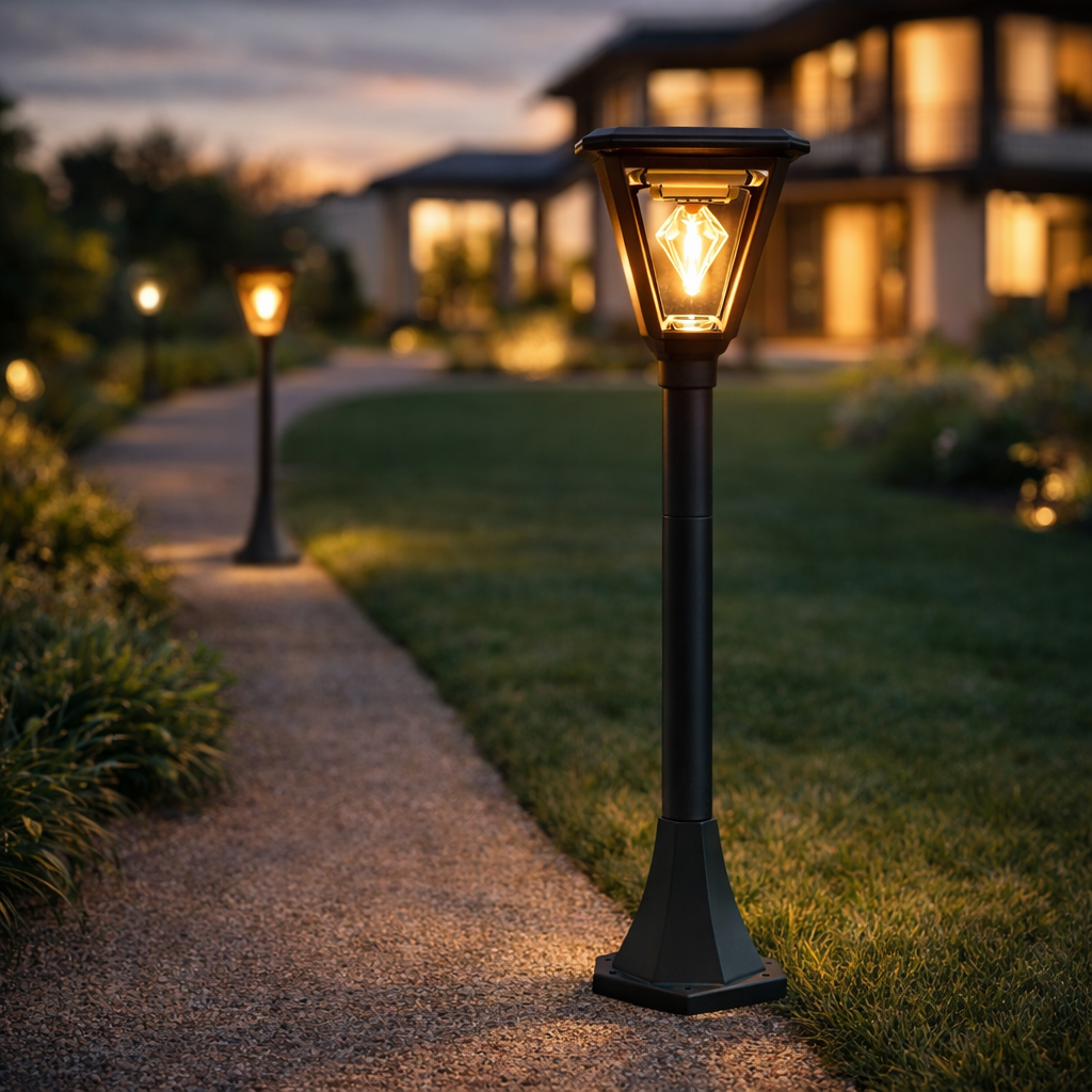 UBliss Solar Outdoor Gate Light | Waterproof Decorative Pillar & Wall Lamp | Warm White LED | Auto Dusk to Dawn | Solar Powered Garden, Balcony & Pathway Light
