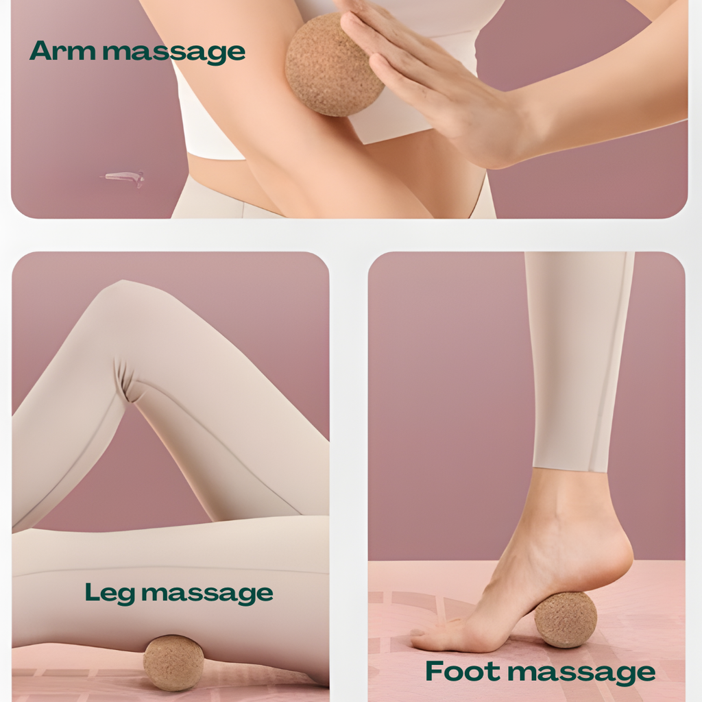 UBliss Natural Cork Yoga Massager Ball ( Set of 2 ) – Deep Pressure Trigger Point Therapy & Full-Body Mobility Tool