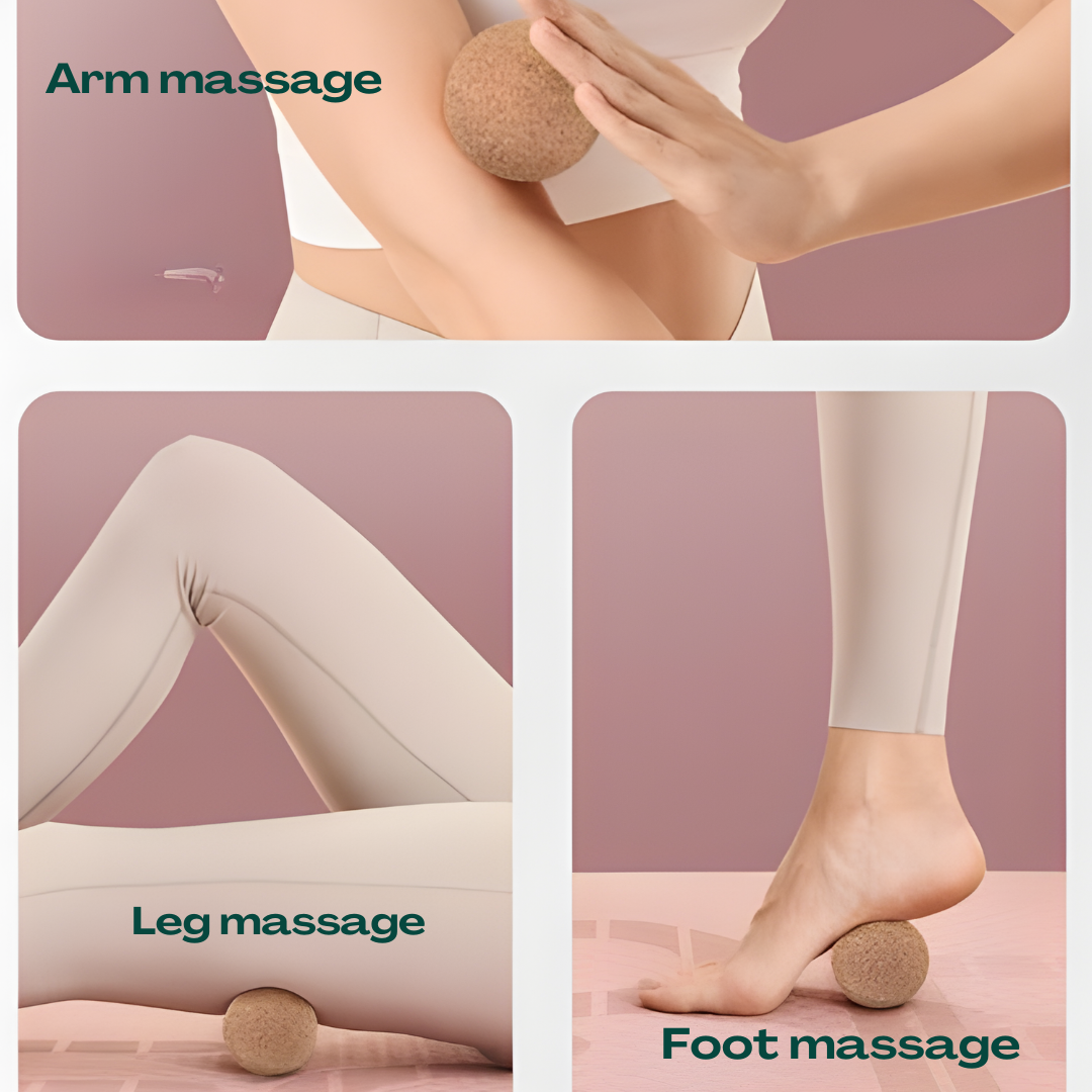 UBliss Natural Cork Yoga Massager Ball ( Set of 2 ) – Deep Pressure Trigger Point Therapy & Full-Body Mobility Tool