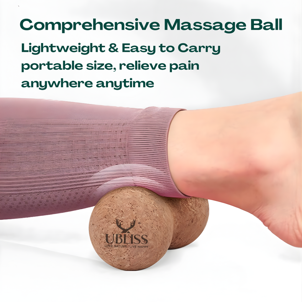 UBliss Natural Cork Peanut Massager Ball – Deep Tissue Pressure, Spine Alignment Support & Full-Body Muscle Recovery Tool
