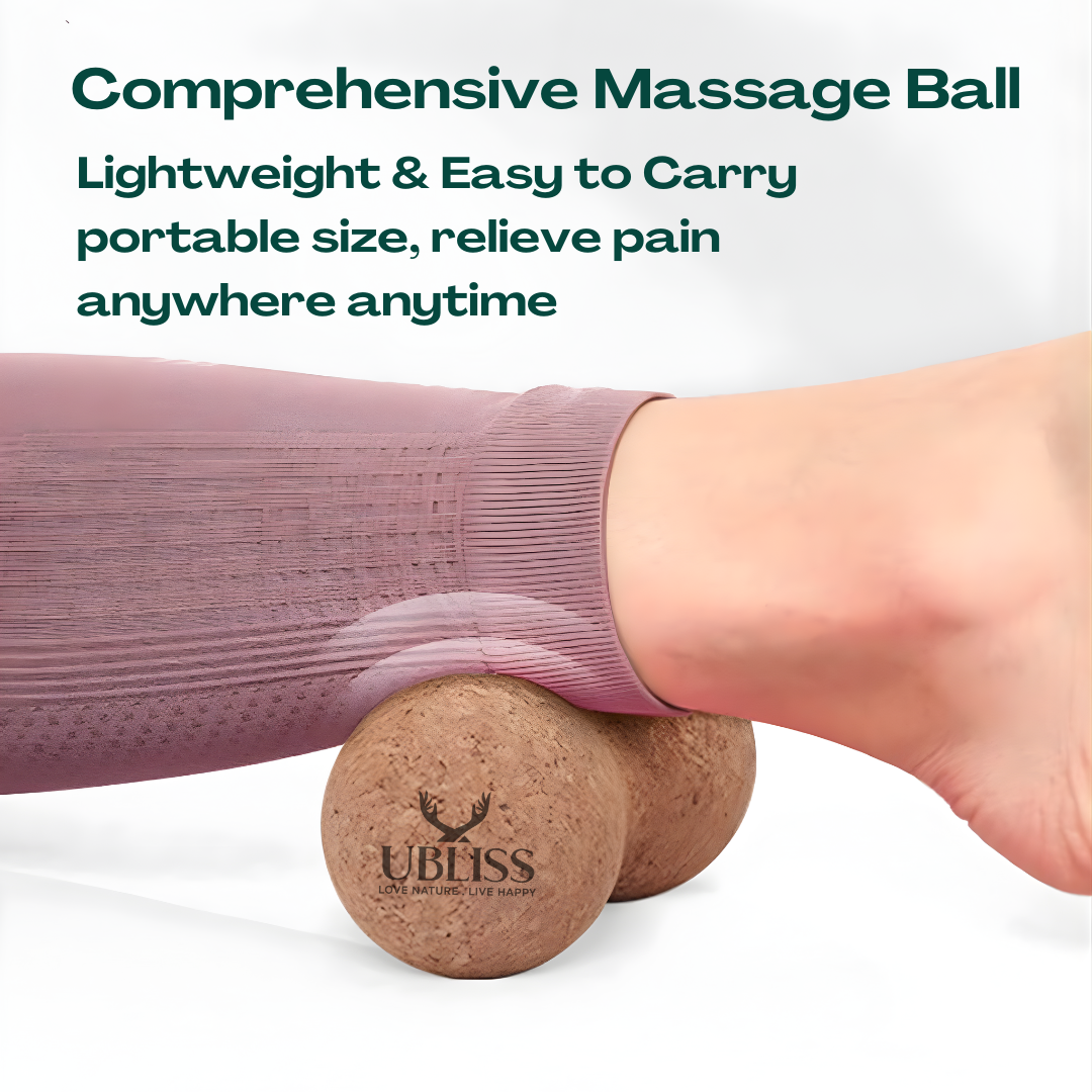 UBliss Natural Cork Peanut Massager Ball – Deep Tissue Pressure, Spine Alignment Support & Full-Body Muscle Recovery Tool