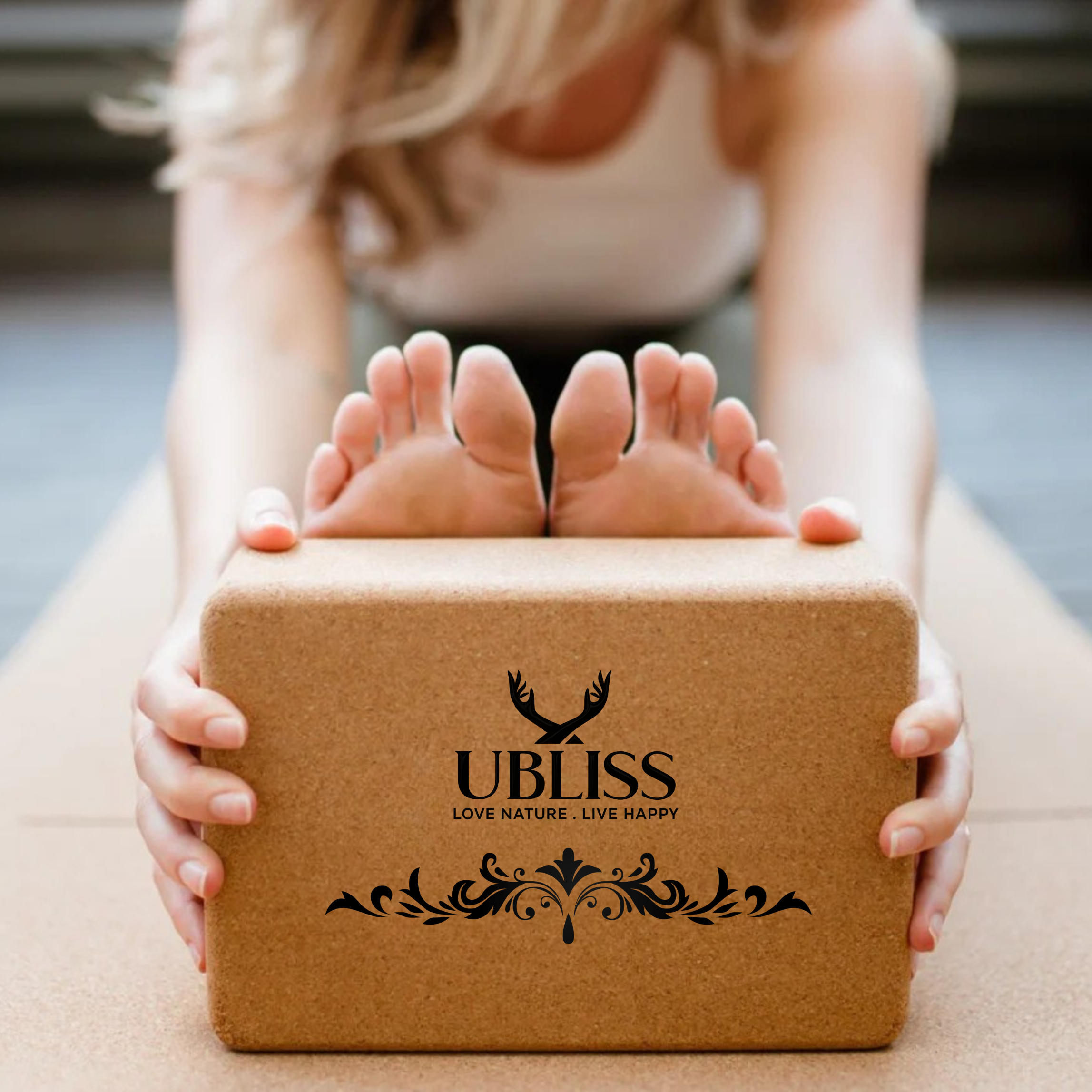 UBliss Cork Yoga Block | Eco-Friendly, Non-Slip & Durable | Support for Yoga, Pilates & Meditation
