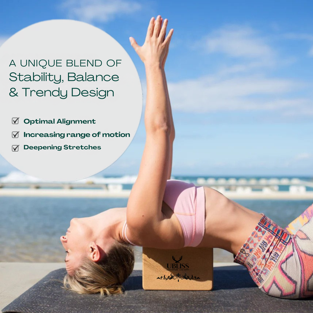 UBliss Cork Yoga Block | Eco-Friendly, Non-Slip & Durable | Support for Yoga, Pilates & Meditation