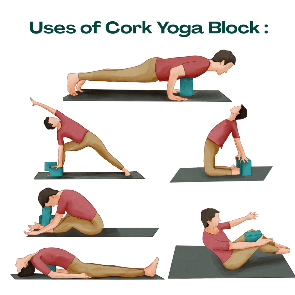 UBliss Ultimate Cork Yoga Combo Set – Extra-Wide Mat, 2 Yoga Blocks, Roller, 2 Massage Balls & Peanut Ball for Full-Body Support & Recovery