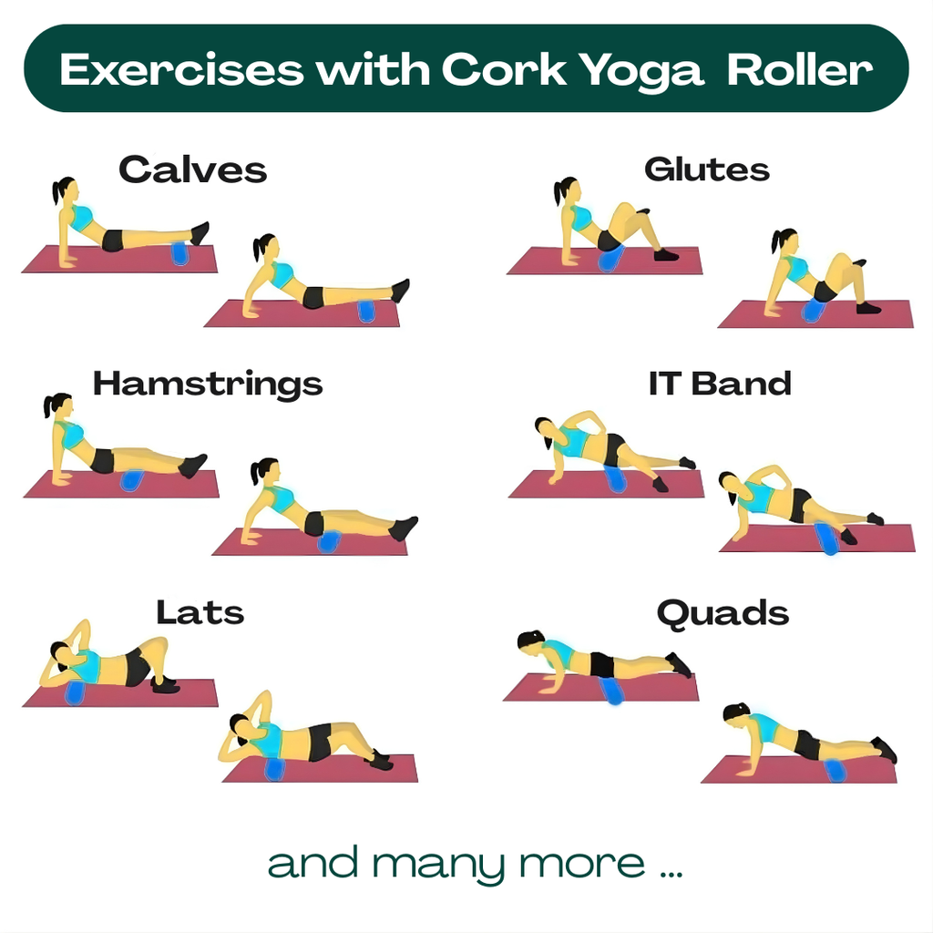 UBliss Natural Cork Yoga Roller – Eco-Friendly Massage & Stretching Tool for Muscle Recovery, Balance, and Flexibility – Ideal for Yoga, Pilates