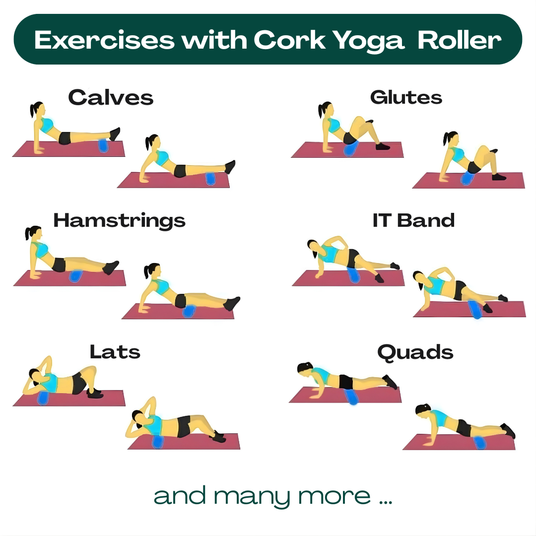 UBliss Natural Cork Yoga Roller – Eco-Friendly Massage & Stretching Tool for Muscle Recovery, Balance, and Flexibility – Ideal for Yoga, Pilates