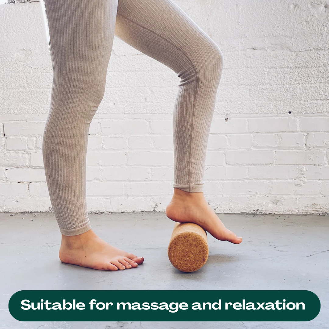UBliss Natural Cork Yoga Roller – Eco-Friendly Massage & Stretching Tool for Muscle Recovery, Balance, and Flexibility – Ideal for Yoga, Pilates