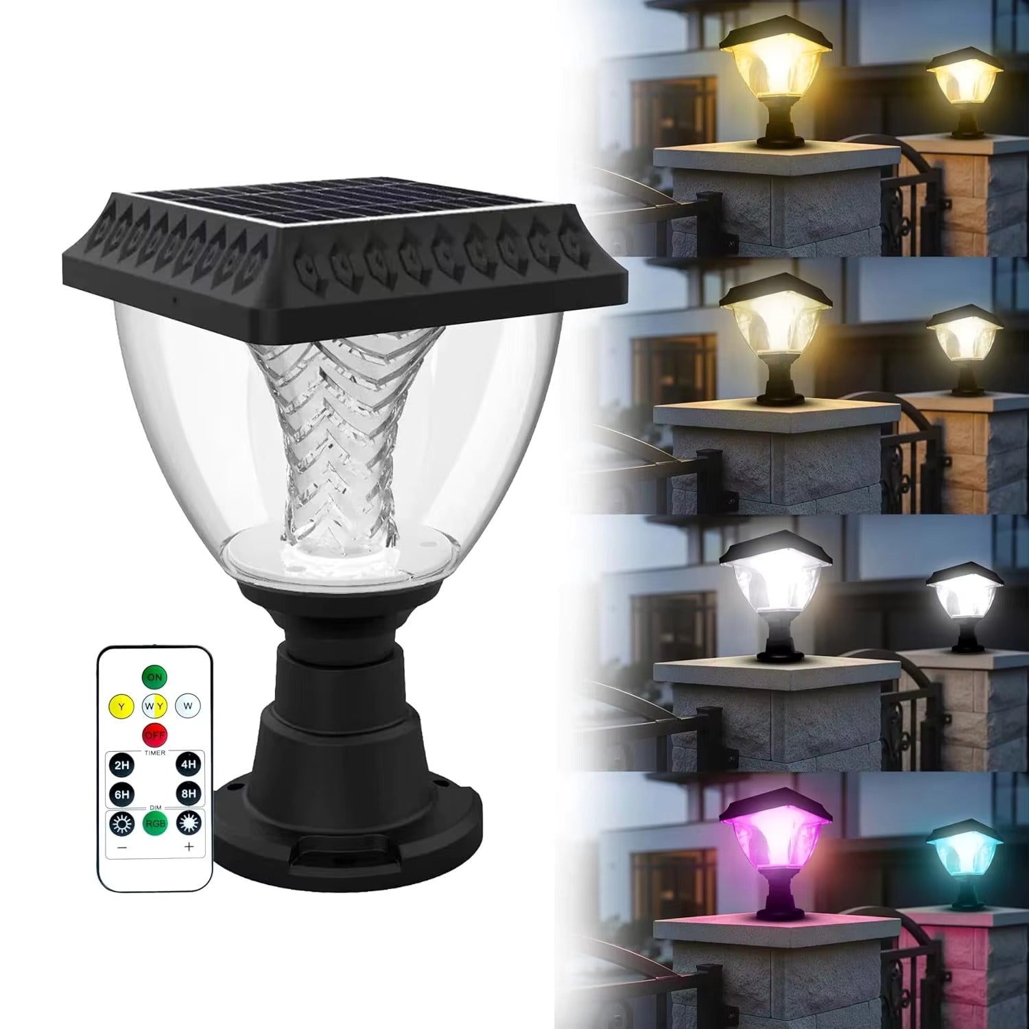 Premium Solar RGB Gate Light With Remote Control for a Stylish & Secure Entrance