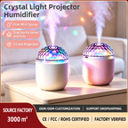 UBliss Portable Crystal Light Projector Humidifier | 7 Color RGB LED Cool Mist Ambient Lamp