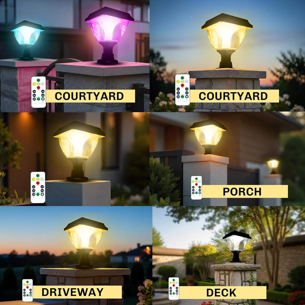 Premium Solar RGB Gate Light With Remote Control for a Stylish & Secure Entrance