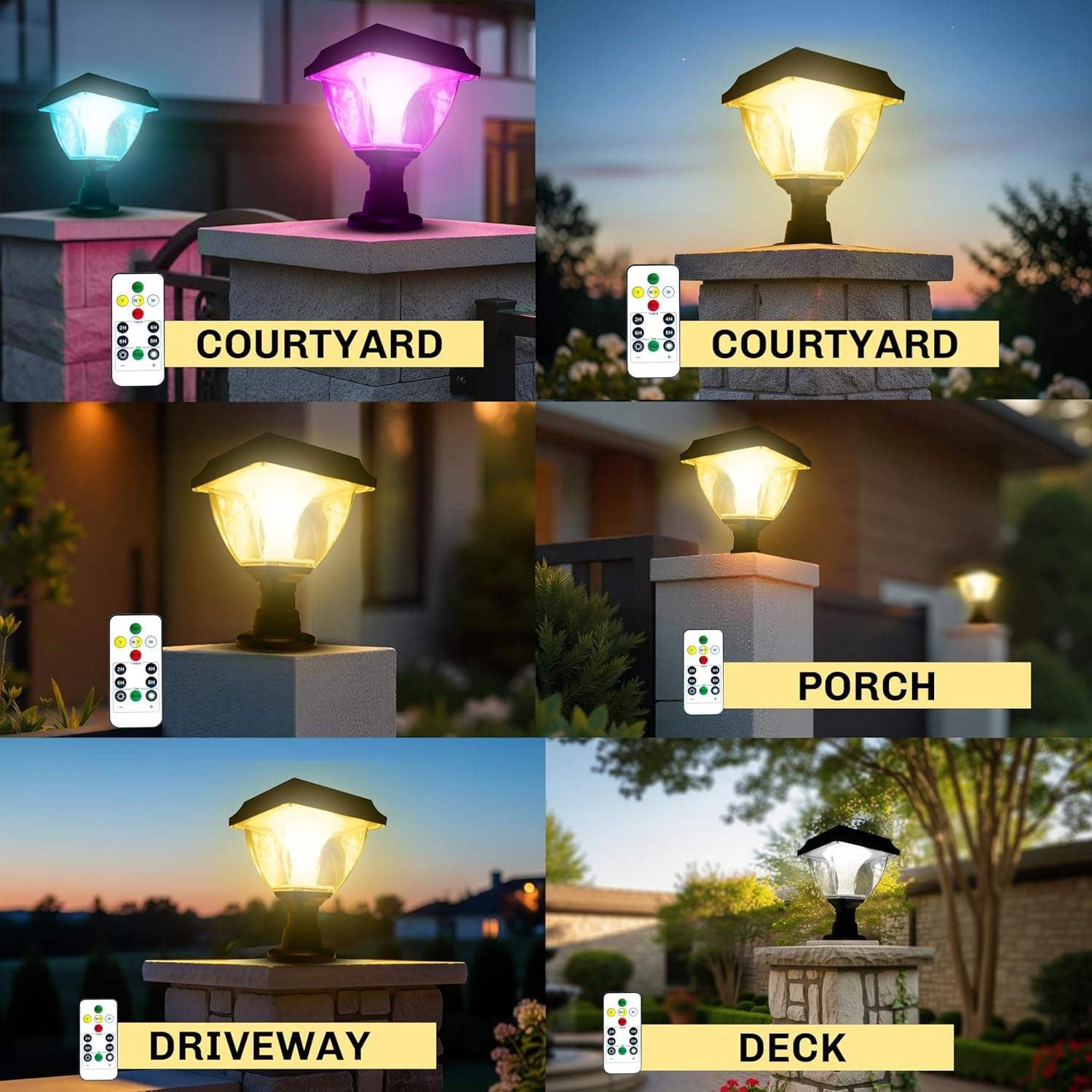 Premium Solar RGB Gate Light With Remote Control for a Stylish & Secure Entrance