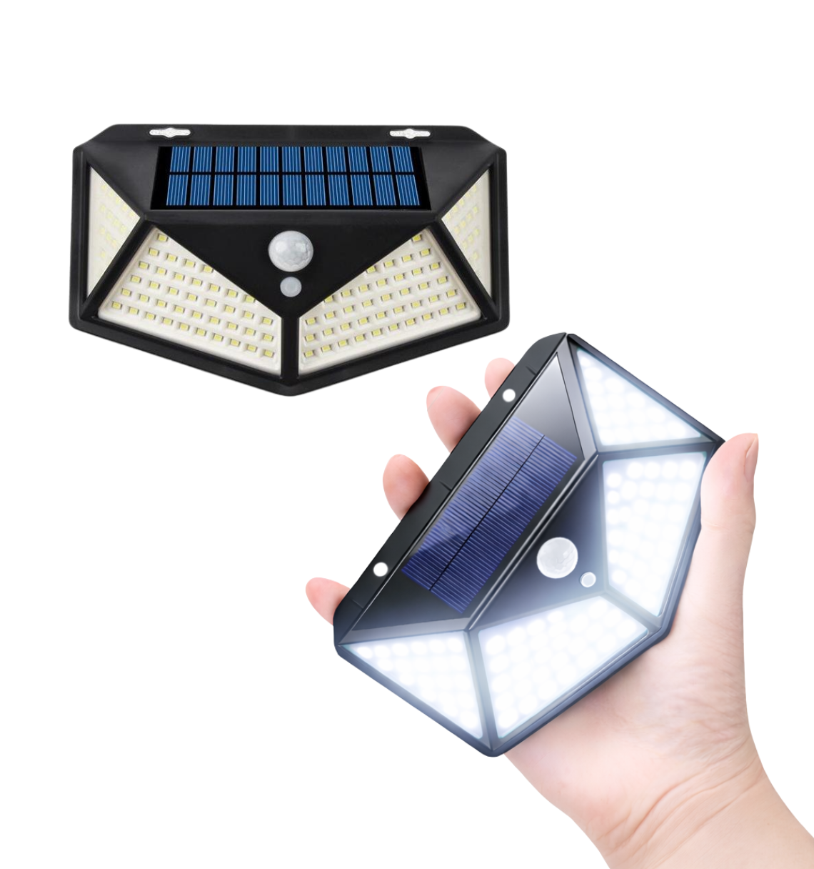 UBliss Solar Interaction Wall Lamp, Motion Sensor Outdoor Light, 100 LED Waterproof Solar Wall Light for Garden, Gate, Balcony, Pathway & Home Security