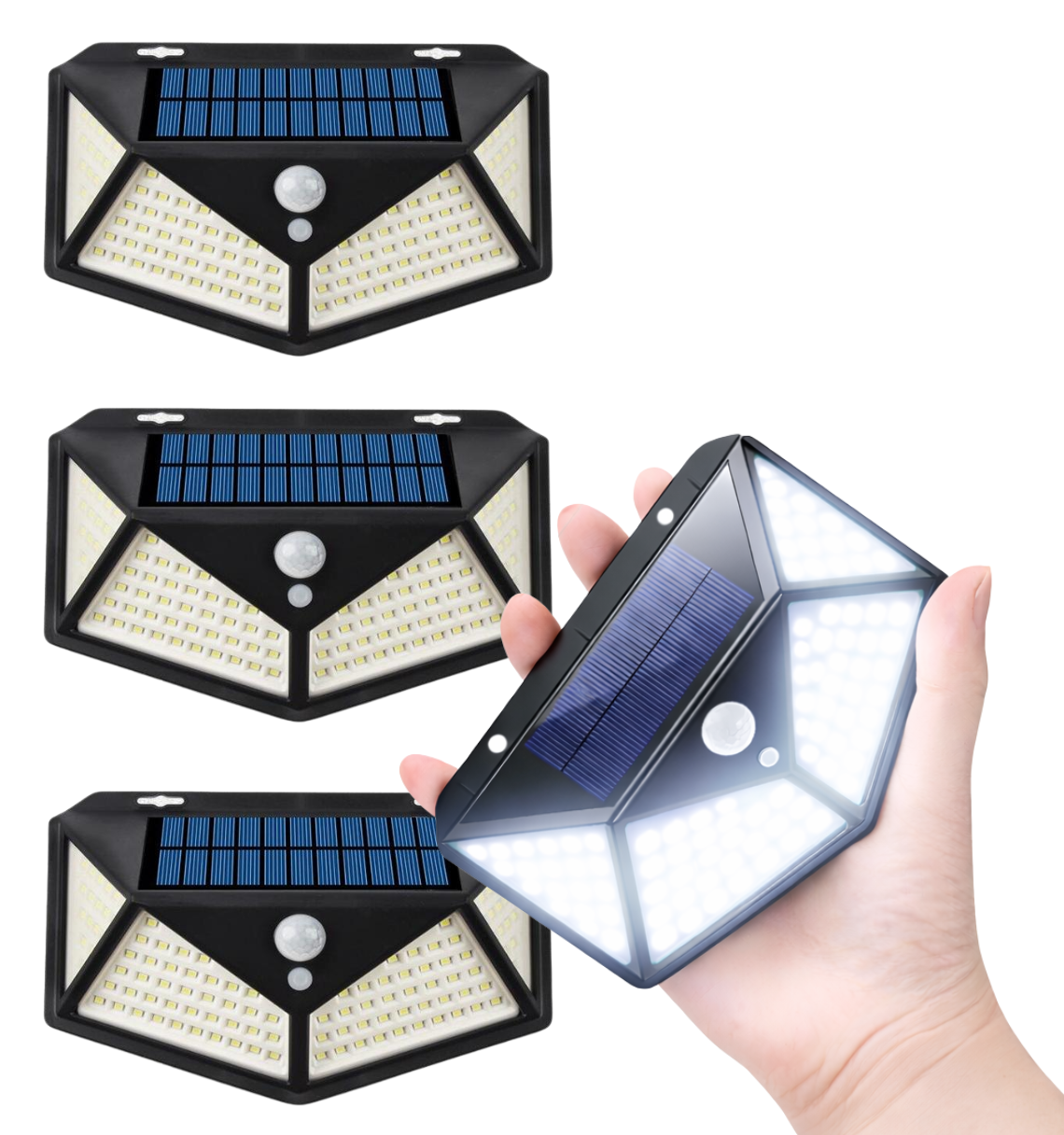 UBliss Solar Interaction Wall Lamp, Motion Sensor Outdoor Light, 100 LED Waterproof Solar Wall Light for Garden, Gate, Balcony, Pathway & Home Security